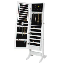 Load image into Gallery viewer, Full Length Tilting Mirrored Jewelry Cabinet Armoire w/ Velvet Interior
