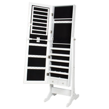 Load image into Gallery viewer, Full Length Tilting Mirrored Jewelry Cabinet Armoire w/ Velvet Interior
