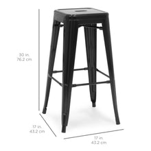 Load image into Gallery viewer, 30in Set of 2 Industrial Metal Bar Stools
