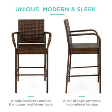 Load image into Gallery viewer, Set of 2 Indoor Outdoor Wicker Bar Stools
