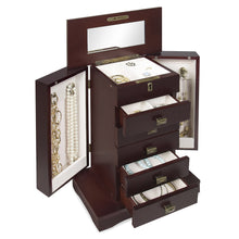 Load image into Gallery viewer, Handcrafted Wooden Tabletop Jewelry Armoire - Brown
