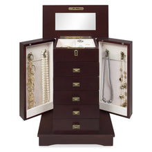 Load image into Gallery viewer, Handcrafted Wooden Tabletop Jewelry Armoire - Brown
