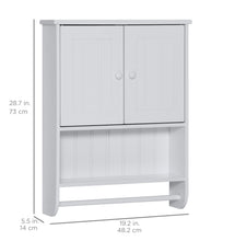 Load image into Gallery viewer, Bathroom Wall Storage Organization Cabinet w/ Double Doors, Towel Bar
