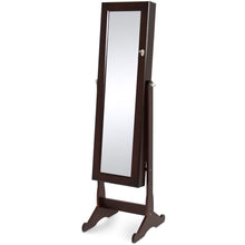 Load image into Gallery viewer, Full Length Tilting Mirrored Jewelry Cabinet Armoire w/ Velvet Interior
