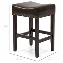 Load image into Gallery viewer, Set of 2 Backless Leather Counter Stool Seat Accents w/ Silver Studs
