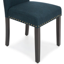 Load image into Gallery viewer, Set of 2 Upholstered Parsons Accent Dining Chairs w/ Wood Legs, Studded Trim
