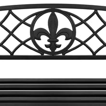 Load image into Gallery viewer, Outdoor Metal Hanging 2-Person Swing Bench w/ Fleur-de-Lis Accents

