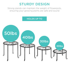 Load image into Gallery viewer, Set of 4 Indoor Outdoor Metal Nesting Plant Stands, Flowerpot Holders
