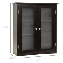 Load image into Gallery viewer, Bathroom Wall Storage Medicine Cabinet w/ Tempered Glass Double Doors
