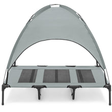 Load image into Gallery viewer, 48in Outdoor Raised Cooling Pet Dog Bed w/ Canopy, Travel Bag
