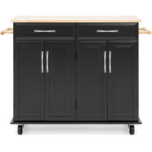 Load image into Gallery viewer, Utility Kitchen Cart w/ Storage Cabinets, Handles, Cutting Board
