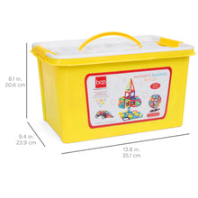 Load image into Gallery viewer, 254-Piece Kids Magnetic Building Tiles Toy Set w/ Storage Box - Multicolor

