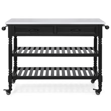 Load image into Gallery viewer, Kitchen Island Storage &amp; Bar Cart w/ Stainless Steel Top
