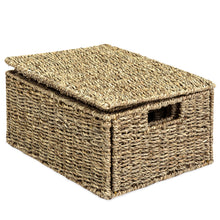 Load image into Gallery viewer, Set of 4 Seagrass Storage Baskets w/ Lids
