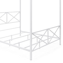 Load image into Gallery viewer, Modern Metal 4 Post Canopy Queen Bed Frame
