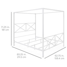 Load image into Gallery viewer, Modern Metal 4 Post Canopy Queen Bed Frame
