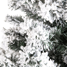 Load image into Gallery viewer, Snow Flocked Hinged Artificial Pine Christmas Tree w/ Metal Stand
