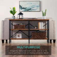Load image into Gallery viewer, 3-Tier Industrial Hallway Console Table for Living Room, Entry Way - 55"
