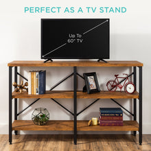 Load image into Gallery viewer, 3-Tier Industrial Hallway Console Table for Living Room, Entry Way - 55"
