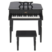 Load image into Gallery viewer, Kids Mini Wooden Grand Piano w/ Lid, Bench, Music Rack, Song Book, Stickers
