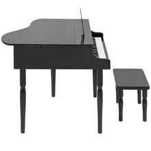 Load image into Gallery viewer, Kids Mini Wooden Grand Piano w/ Lid, Bench, Music Rack, Song Book, Stickers
