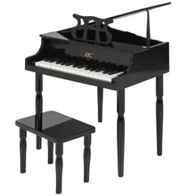 Load image into Gallery viewer, Kids Mini Wooden Grand Piano w/ Lid, Bench, Music Rack, Song Book, Stickers
